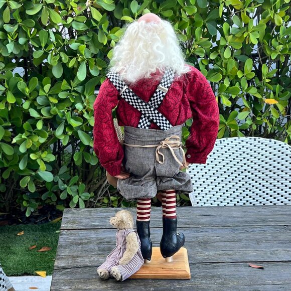 Large Artist Signed 2001 Workshop  SANTA with Tools and Teddy Bears Grace Kynoch - Picture 12 of 16